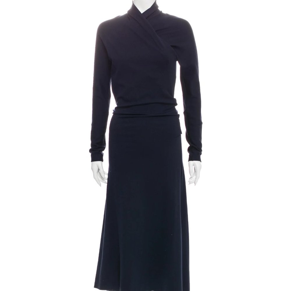 Jil Sander Navy Knit Maxi Dress